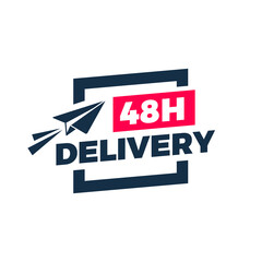 48 Hours Delivery Flat Design Color Icon