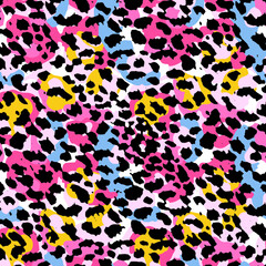 Abstract animal skin leopard seamless pattern design. Jaguar, leopard, cheetah, panther fur. Seamless camouflage background - 422369646