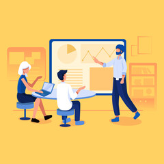 Fototapeta premium Coworking Center Vector Illustration concept. Flat illustration isolated on white background.