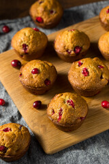 Obraz na płótnie Canvas Homemade Cranberry Muffins with Orange Zest