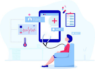 Healthcare Vector Illustration concept. Flat illustration isolated on white background.