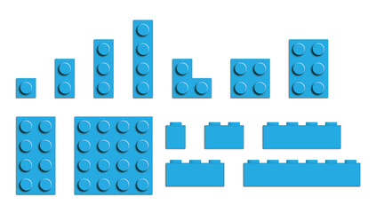 Set of building bricks in light blue color - 422371649