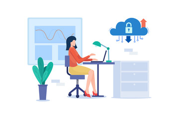 Fototapeta premium Cloud Computing Vector Illustration concept. Flat illustration isolated on white background.