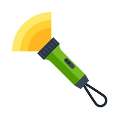 Illustration of flashlight. Image or icon for tourism and travel.