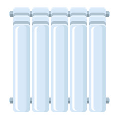 Illustration of radiator in house. Adversting icon or image for industry.