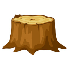 Illustration of tree stump. Adversting image for forestry and lumber industry.