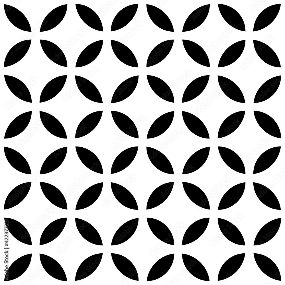 Poster abstract rounded shapes. black vector pattern.