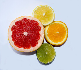 Fototapeta na wymiar citrus fruits sliced