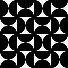 Half Circles Pattern. Vector Black Half Circles.