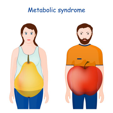 Metabolic Syndrome. Symptoms. Apple And Pear Body Shapes