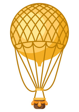 Illustration of vintage hot air balloon. Retro vehicle image.