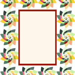 Fototapeta na wymiar Graphic Flower Rectangular Template with Copy Space Autumn