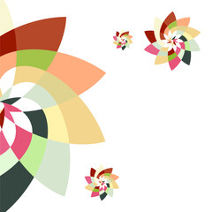 Graphic Flower Template with Copy Space Warm