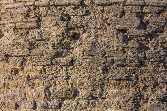 Fototapeta old grey bricks in net texture