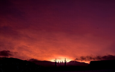 Fototapeta premium sunset in the mountains