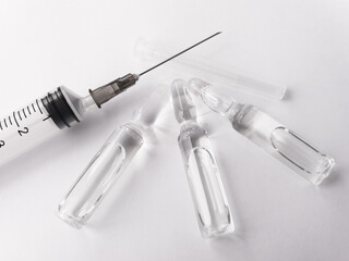Medical Syringes and Ampules for Injections stock photo