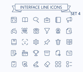 Interface vector outline mini line icons set. 24x24 px. Pixel Perfect. Editable stroke. - 422379411