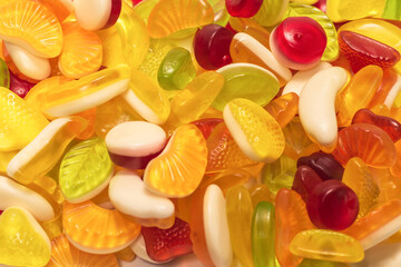 Assorted tasty gummy candies.