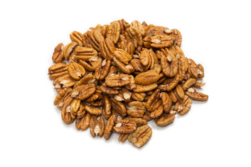 Pecan-nut isolated on white background.