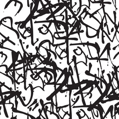 Vector graffiti seamless pattern with abstract tags © vanzyst