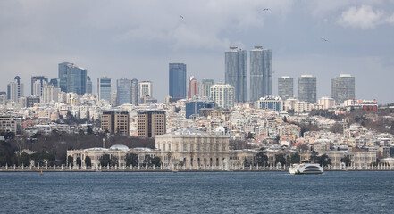 Bosphorus Strait and European side of Istanbul, Turkey