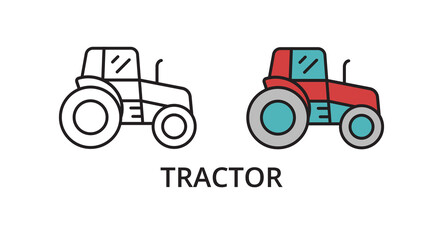 Tractor linear icon. Graphic symbol in vector.