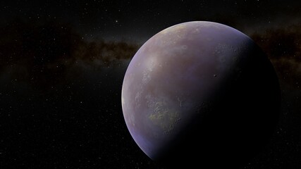 Obraz na płótnie Canvas planet suitable for colonization, earth-like planet in far space, planets background 3d render
