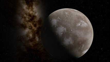 Obraz premium planet suitable for colonization, earth-like planet in far space, planets background 3d render