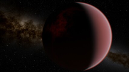 planet suitable for colonization, earth-like planet in far space, planets background 3d render