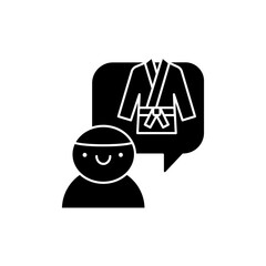 Children's aikido school color line icon. Pictogram for web page, mobile app, promo.
