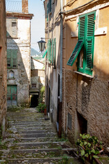 Fototapeta premium Traditional medieval villages of Italy are picturesque old flower streets.