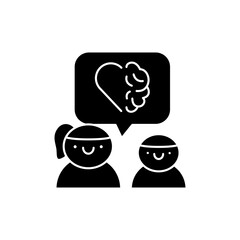 Development of emotional intelligence in children color line icon. Pictogram for web page, mobile app, promo.