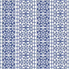 Seamless tiles background in portuguese style. Mosaic pattern for ceramic in dutch, portuguese, spanish, italian style.