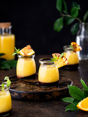 Chocolate orange Shot in a dark mood. Party and fun.
