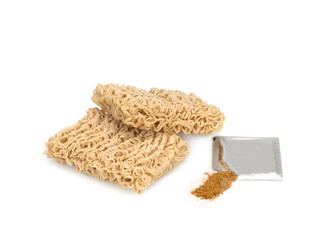 Instant noodles isolated on a white background