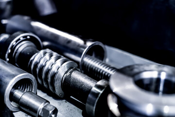 Worm shaft with bearings for transmitting the rotary motion of the mechanical movement of the gears.
