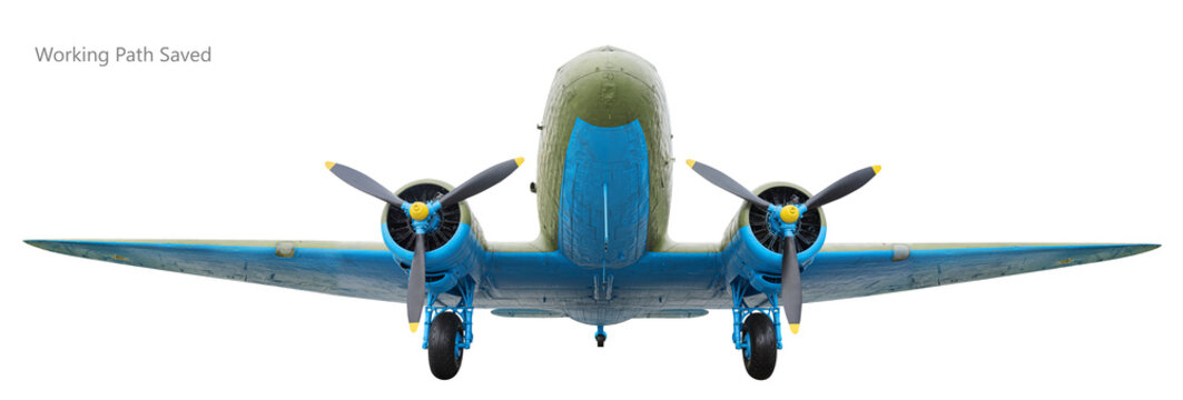 Airplane World War II. Soviet transport plane isolated on white background. Working path saved.
