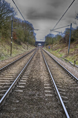 Obraz premium Railway Track at Ground Level