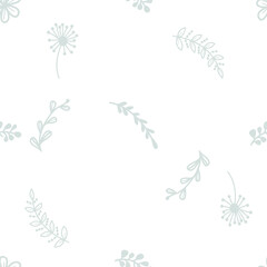 Pattern with flowers and plants