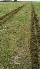 Fototapeta na wymiar tank tracks operating in a demonstration of firepower on Salisbury Plain UK 