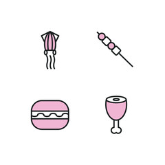 meat, fish poultry set icon, isolated meat, fish poultry set sign icon, vector illustration