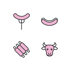 meat, fish poultry set icon, isolated meat, fish poultry set sign icon, vector illustration