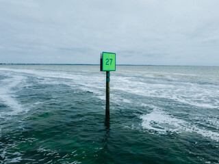 sign on the sea