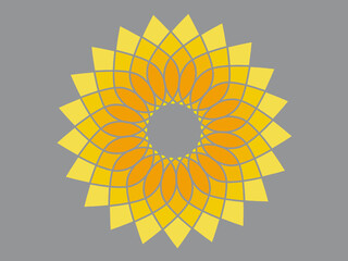 Stylized flower of trending colors of 2021 - Ultimate Gray and Illuminating