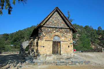 Obraz premium Panagia Forviotissa (Asinou) , a Christian church of the beginning of the 12th century in Nicosia, Cyprus . UNESCO World Heritage Site