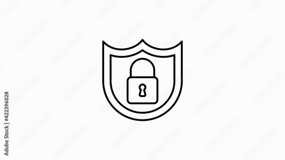 Aufkleber security line icon of for modern concepts, web and apps on white background. motion graphic.