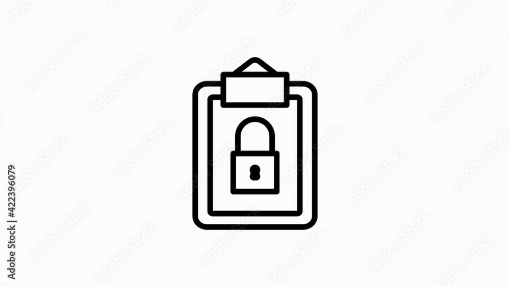 Aufkleber security line icon of for modern concepts, web and apps on white background. motion graphic.