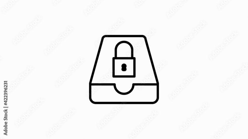 Aufkleber security line icon of for modern concepts, web and apps on white background. motion graphic.