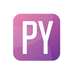 PY Letter Logo Design With Simple style