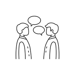 Communication with people color line icon. Pictogram for web page, mobile app